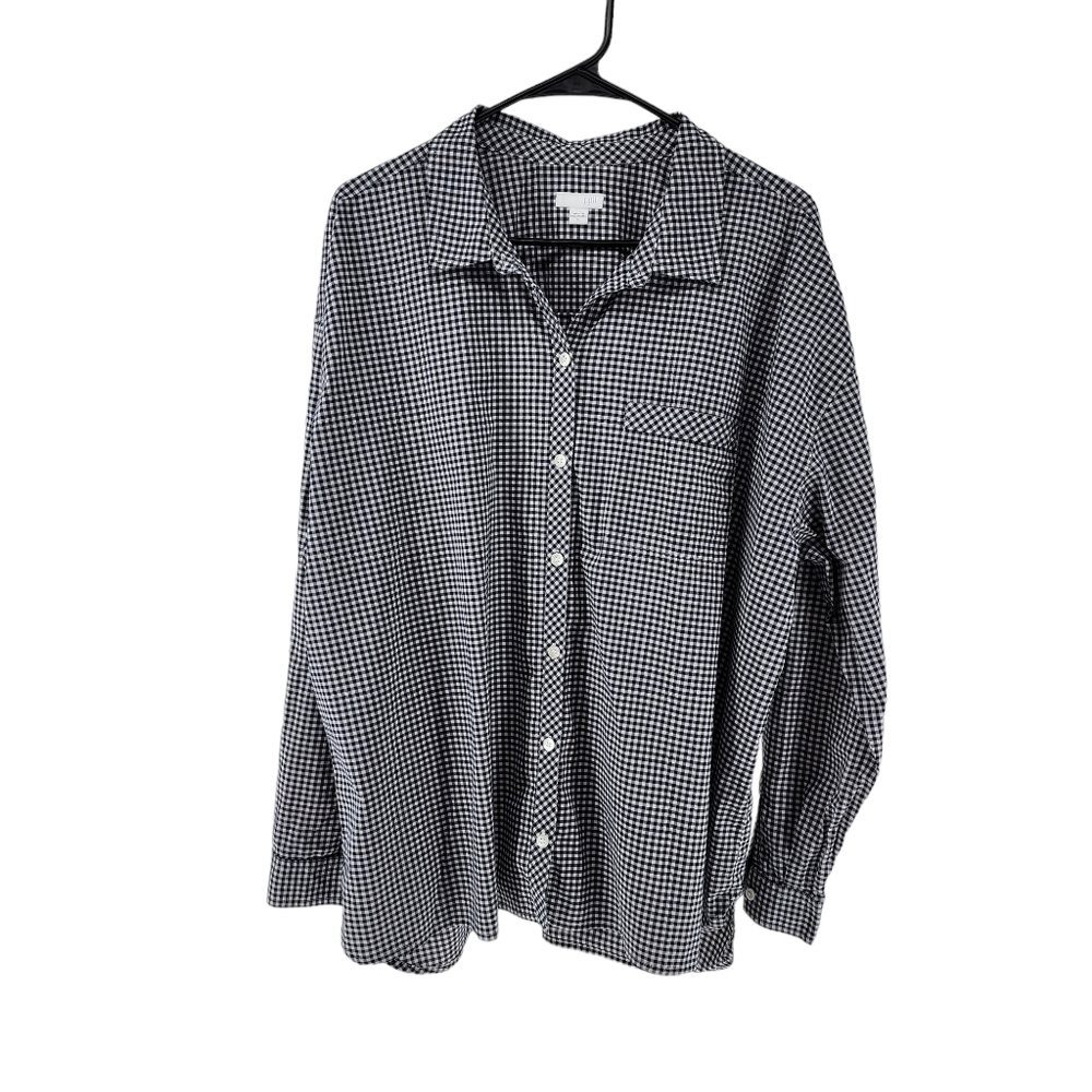 J. Jill Women's Gingham Print Button-Up Shirt - XL